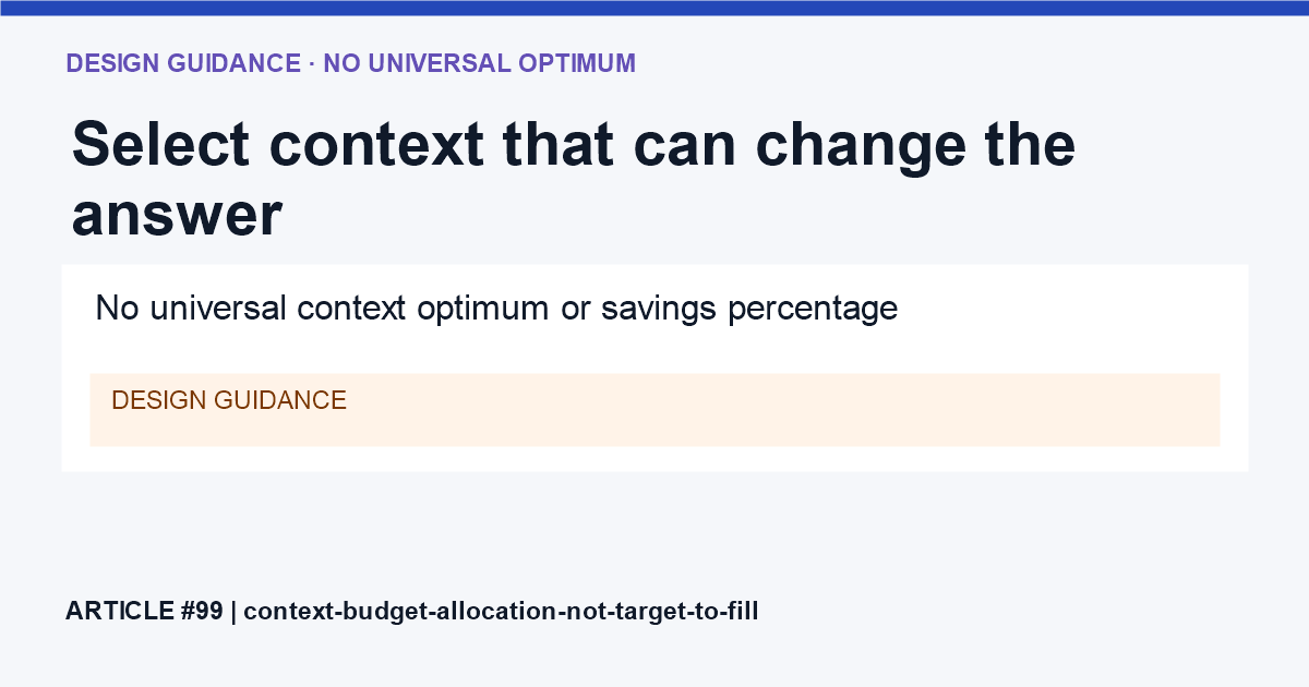 Task requirements, relevant evidence and current checkpoint are selected from a larger context pool; no proportional token values are implied.